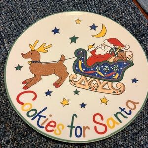 MIKASA Vintage 11" Christmas Plate Platter “Cookies for Santa” Reindeer FX056